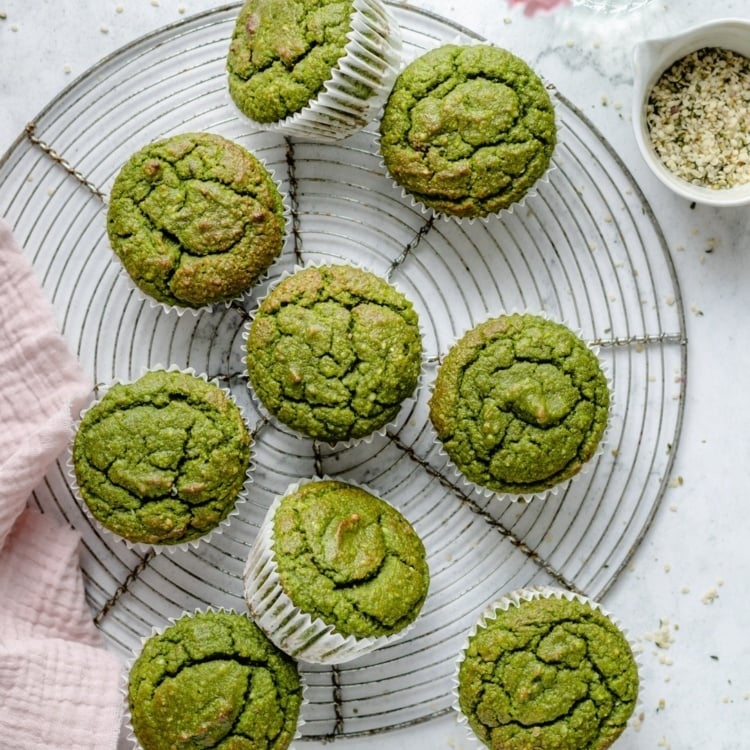 Sweet Spinach Muffins with Banana