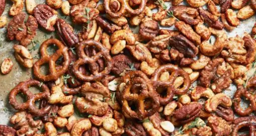 Game Day Spiced Nuts and Pretzels
